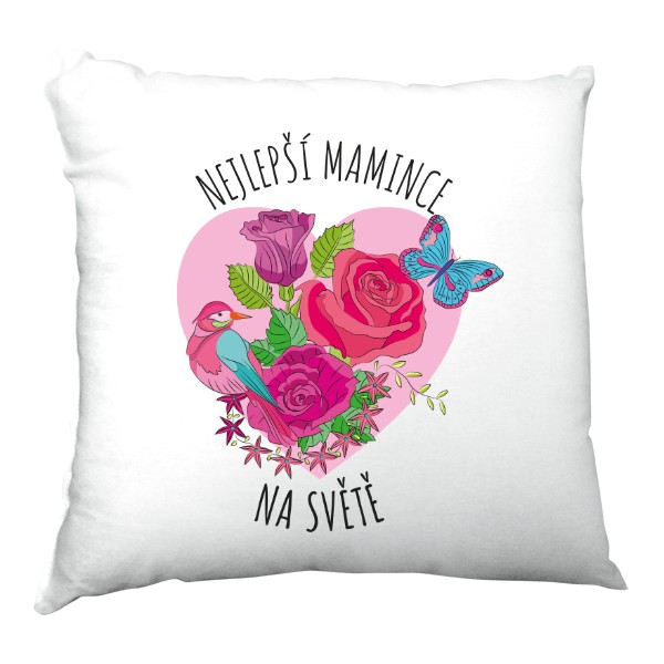 Polštář saténový s potiskem Den matek - nejlepší maminka na světě