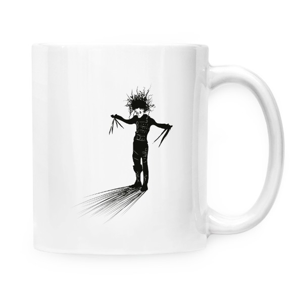 Hrnek malý bílý s potiskem Střihoruký Edward - hrneček s hláškou z filmu