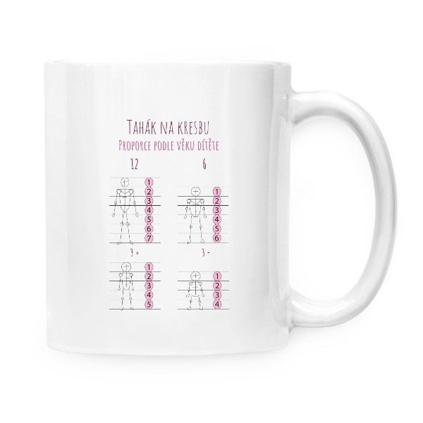 Hrnek malý bílý s potiskem Tahák pro výtvarníky! 