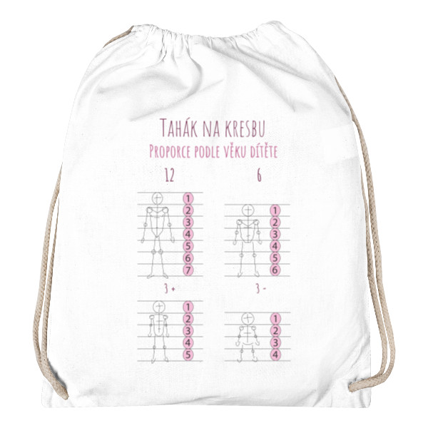 Vak na záda s potiskem Tahák pro výtvarníky